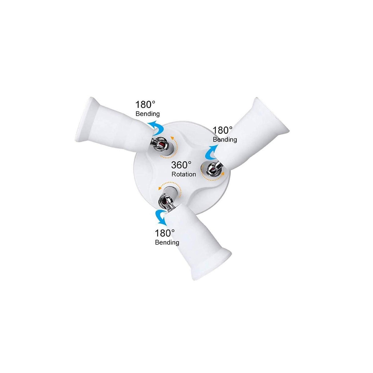 Adaptateur Triple Douille E27 pour Intérieur, 300W Max