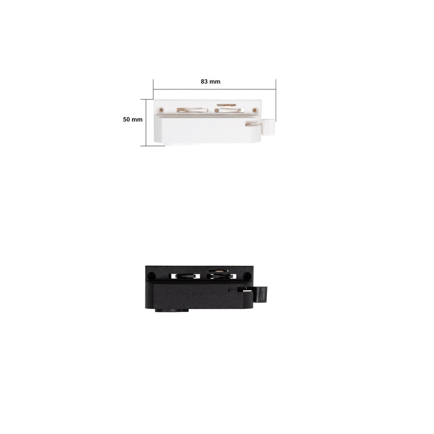 Adaptateur pour Rail Monophasé Noir, IP20, 220-240V, 6A
