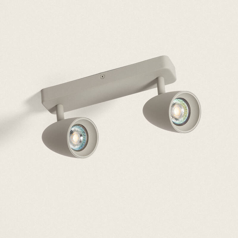 Plafonnier LED Aluminium Adrien 2 Spots 15W IP20 Orientable