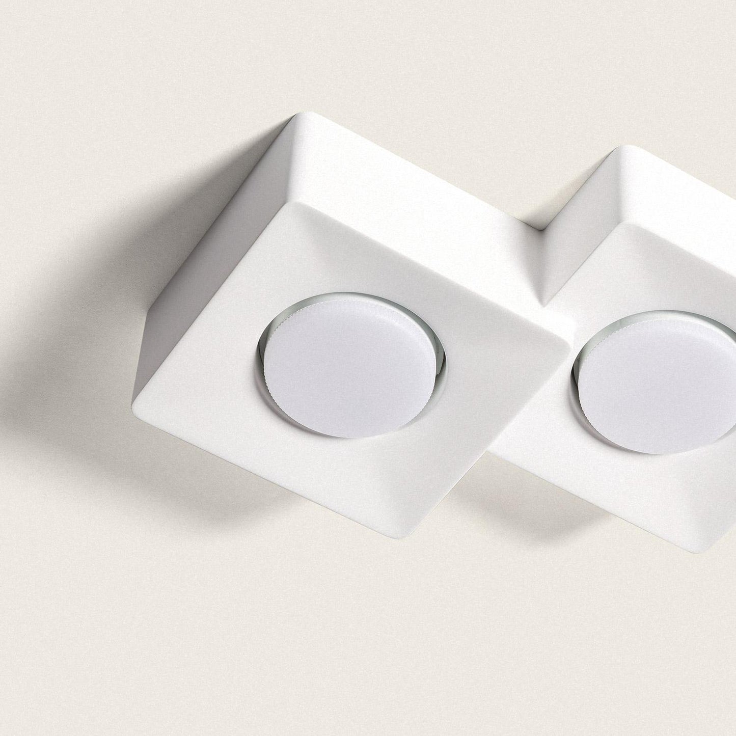 Plafonnier LED en Plâtre 2 Spots, 9W, IP20, Installation en Saillie
