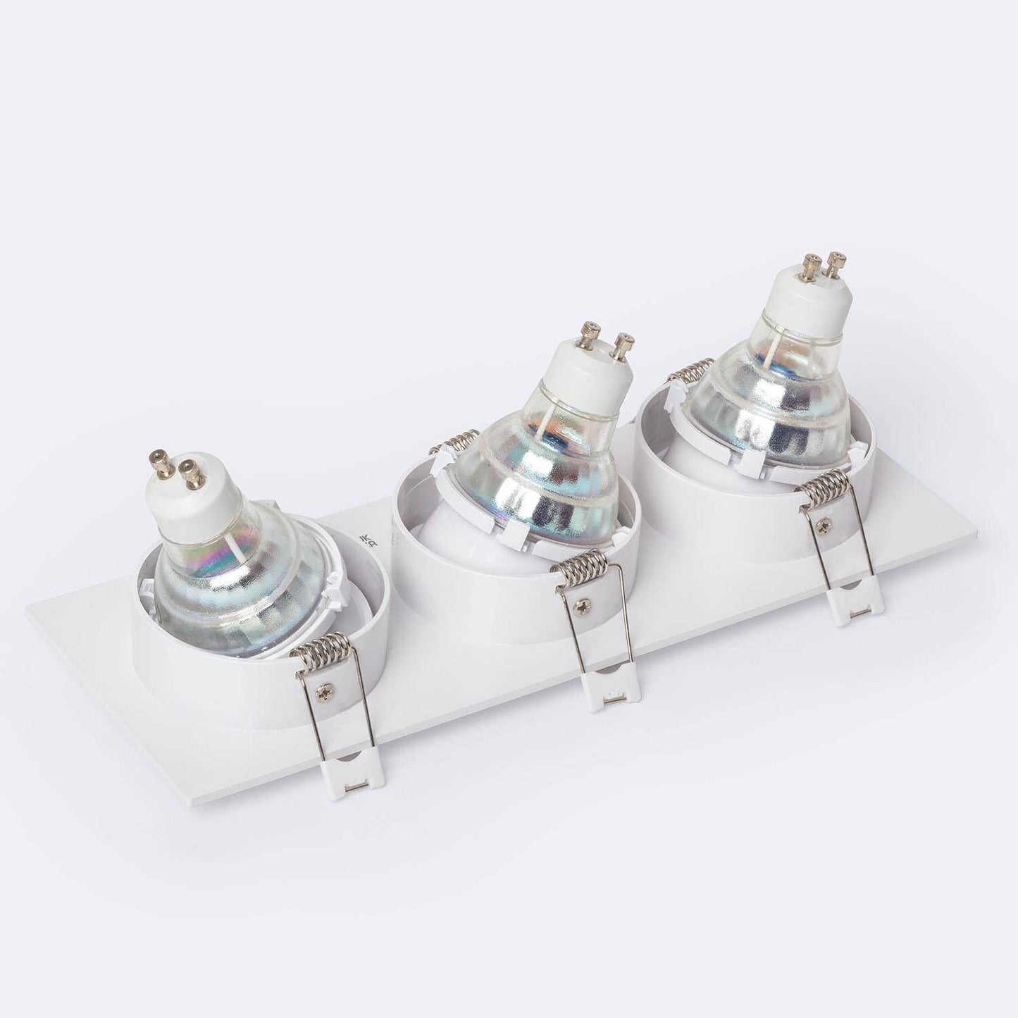 Collerette Downlight LED Carrée 3x9W GU10/GU5.3, IP20, Installation Encastrée