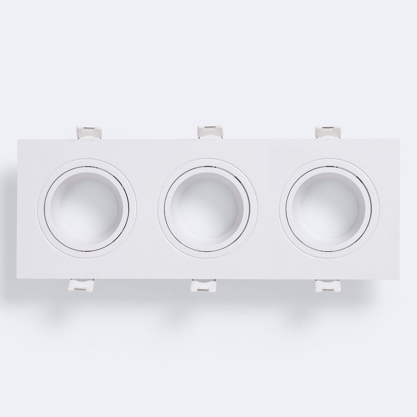 Collerette Downlight LED Carrée 3x9W GU10/GU5.3, IP20, Installation Encastrée