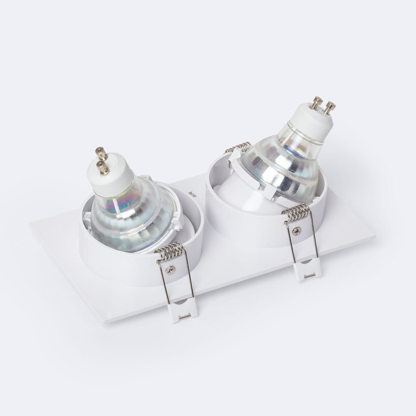 Collerette Downlight Carrée Blanche Double GU10/GU5.3, 73x173 mm, IP20