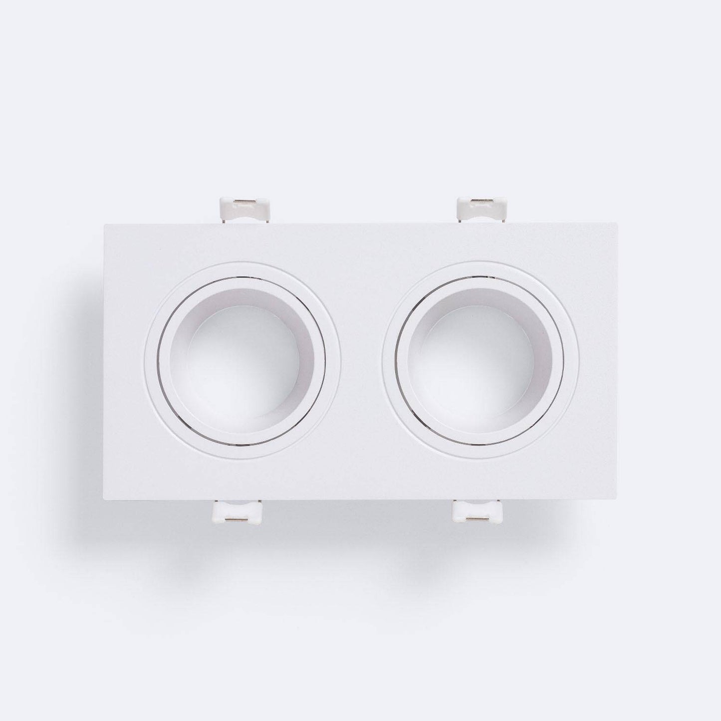 Collerette Downlight Carrée Blanche Double GU10/GU5.3, 73x173 mm, IP20