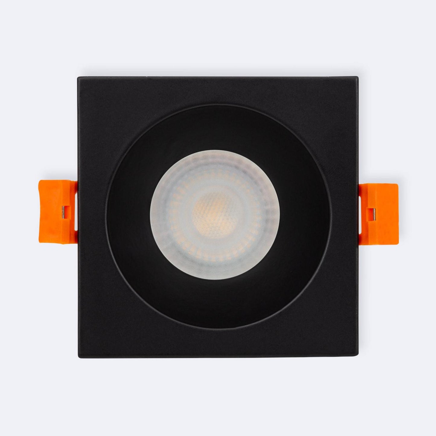 Collerette Downlight Carrée IP65 pour GU10, Aluminium Noir, Encastrée
