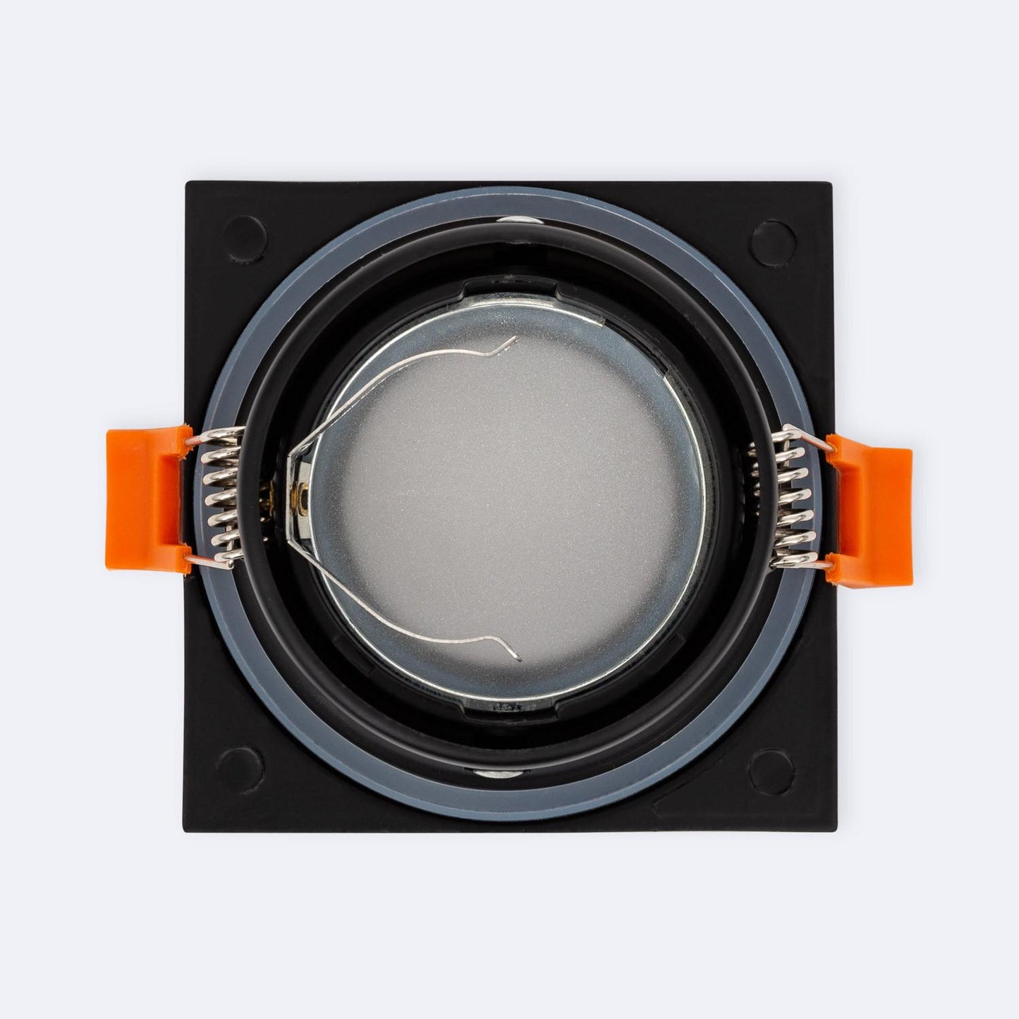 Collerette Downlight Carrée IP65 pour GU10, Aluminium Noir, Encastrée