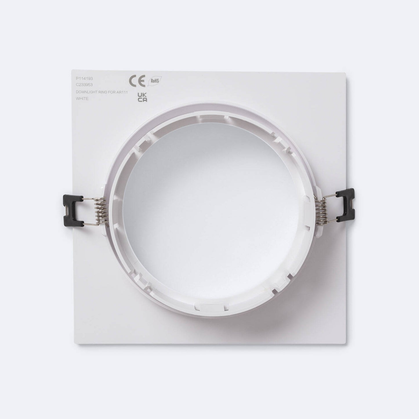 Collerette Downlight Carré Orientable GU10 AR111, IP20, Encastrable Ø135 mm