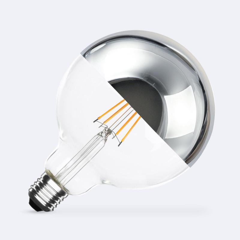 Ampoule Filament LED E27 8W 800lm G125 Chrome Reflect, IP20