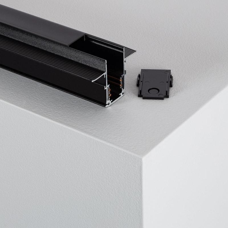Rail Magnétique Encastré 48V 1m Noir, Installation Intérieure