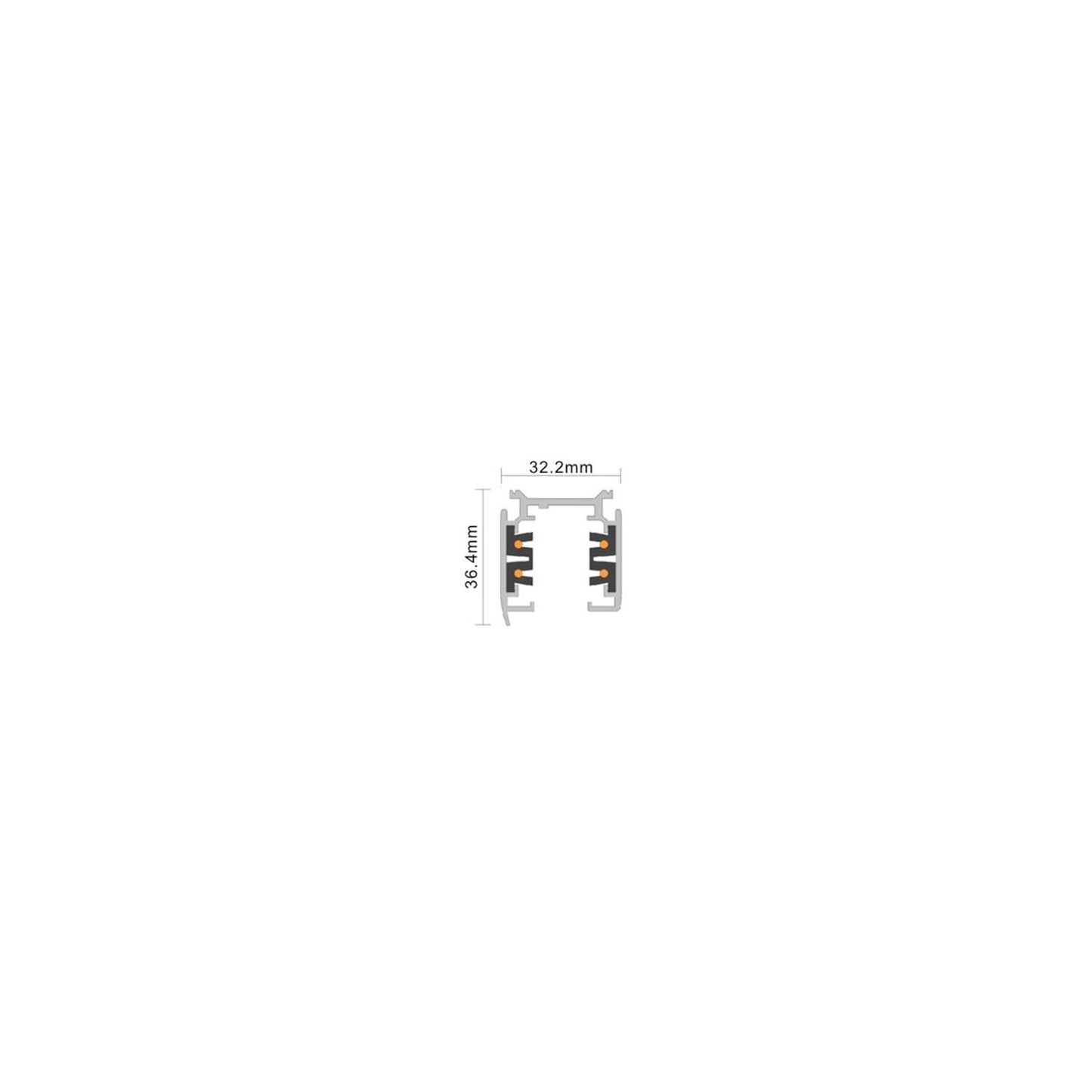 Rail Triphasé Aluminium 2 Mètres, 2000W, IP20 pour Spots LED