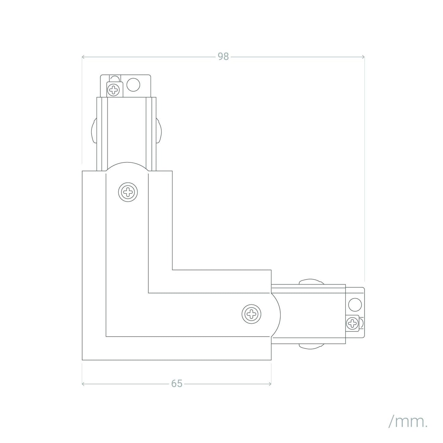 Connecteur Gauche Type T pour Rail Triphasé 10A Noir