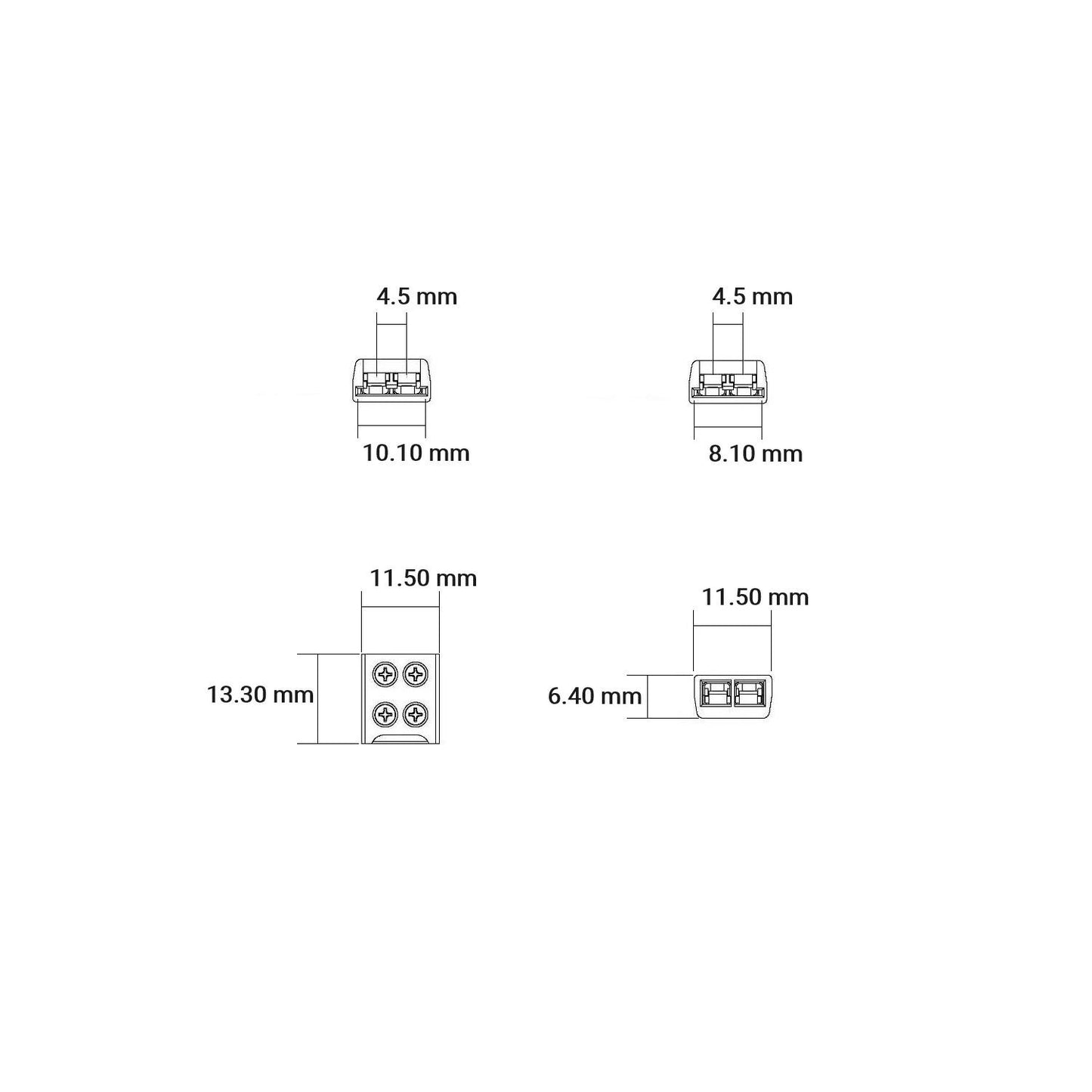 Connecteur câblé pour Ruban LED 8/10 mm, IP20, Intérieur
