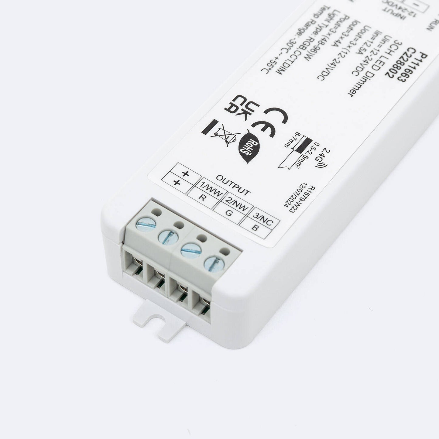 Contrôleur Variateur LED 96W IP20 pour Ruban LED, Télécommande RF, 12/24V DC