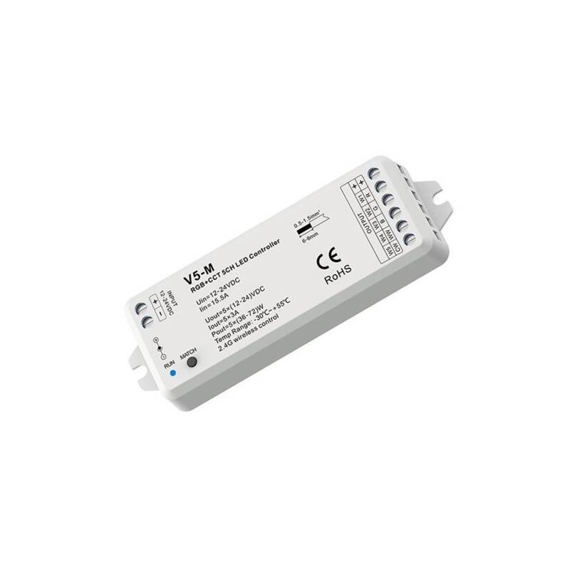 Contrôleur Variateur LED 12/24V DC, 72W, IP20, pour Intérieur avec Télécommande RF