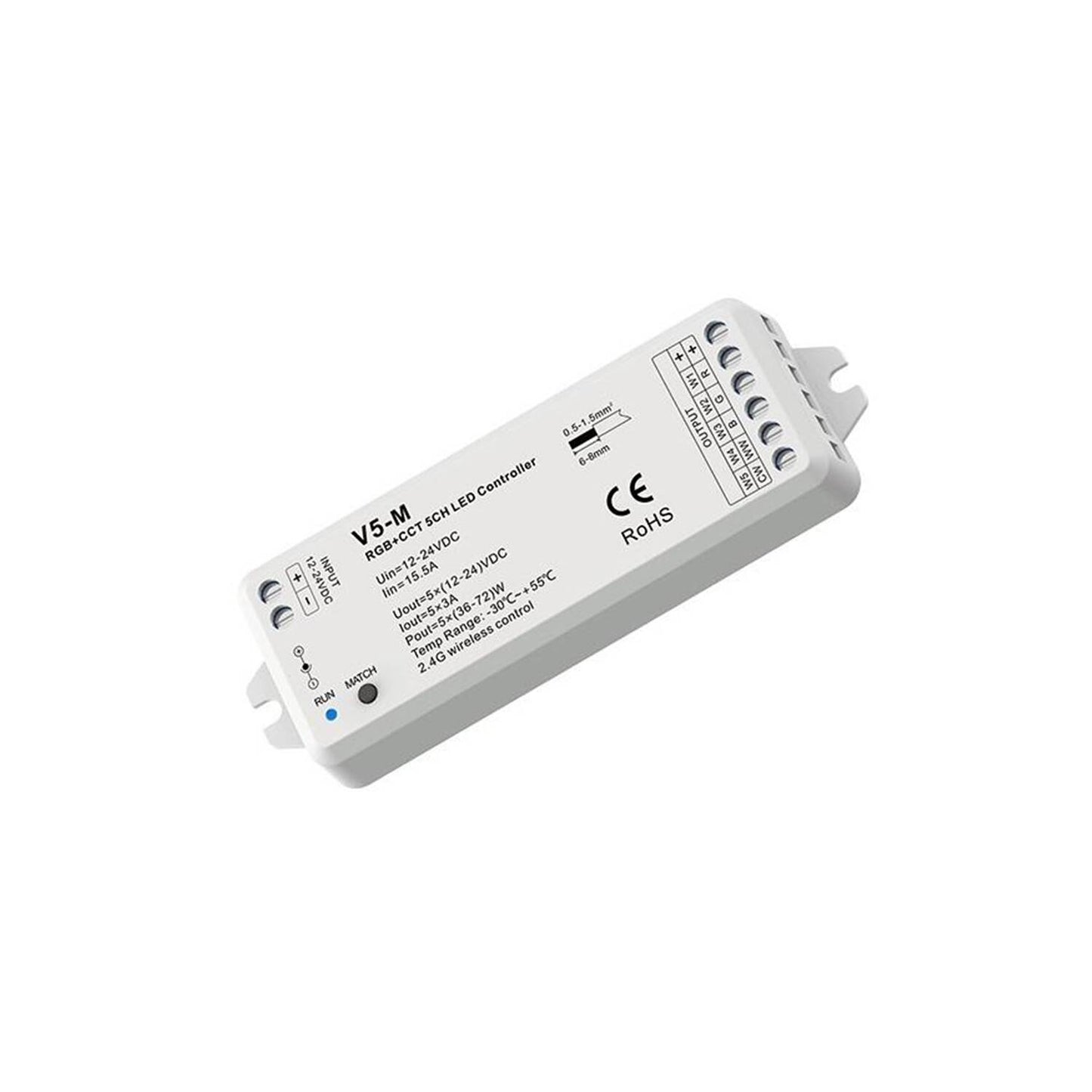 Contrôleur Variateur LED 12/24V DC, 72W, IP20, pour Intérieur avec Télécommande RF