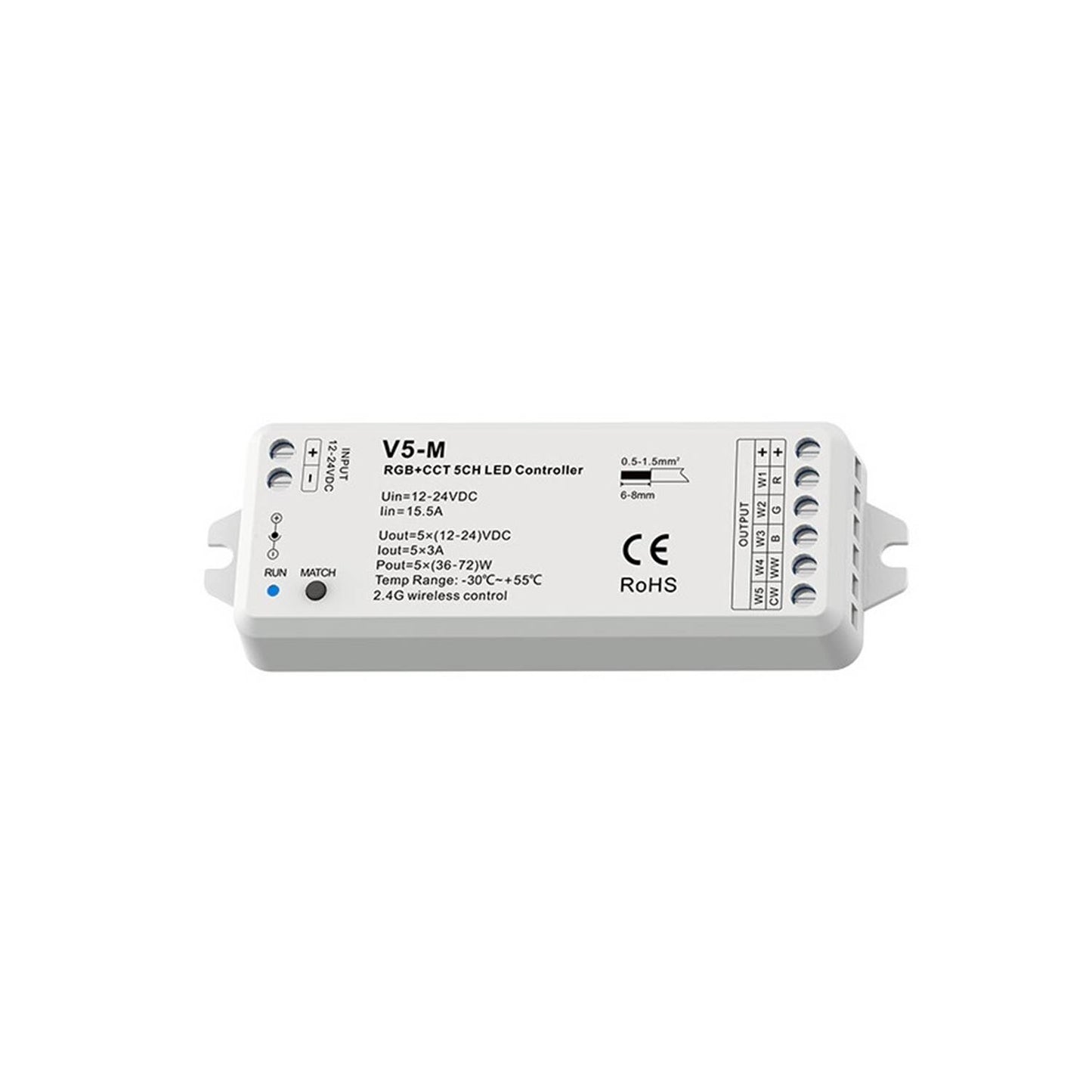 Contrôleur Variateur LED 12/24V DC, 72W, IP20, pour Intérieur avec Télécommande RF