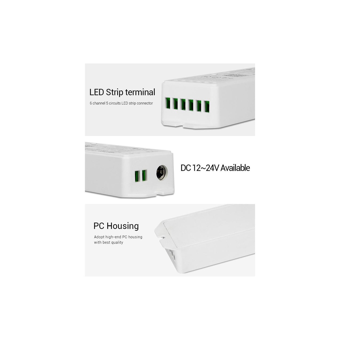 Contrôleur Variateur WiFi Ruban LED RGB+CCT 720W IP20 Intérieur