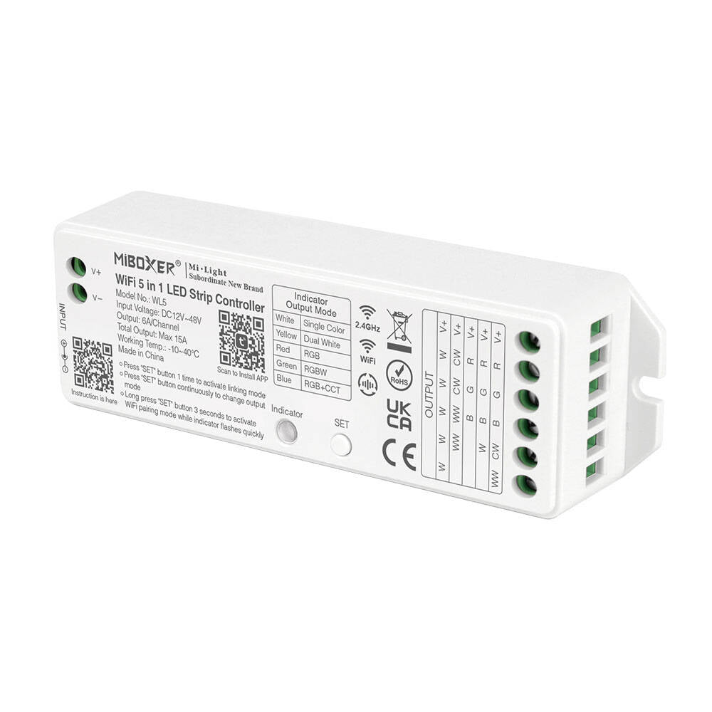 Contrôleur Variateur WiFi Ruban LED RGB+CCT 720W IP20 Intérieur