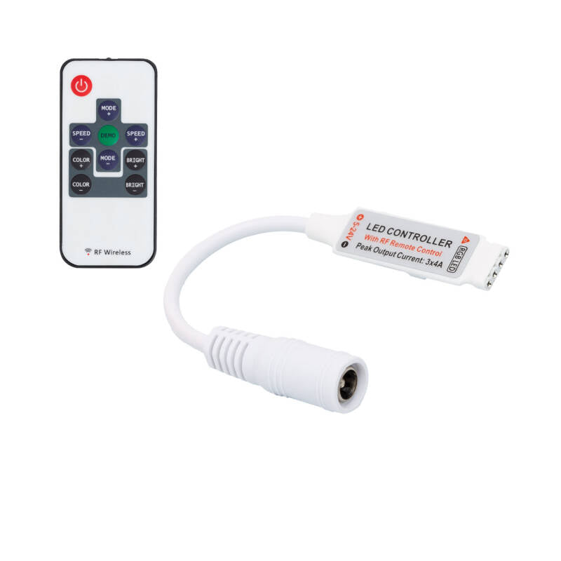 Contrôleur Variateur Ruban LED 12/24V DC RGB, IP20, Télécommande RF