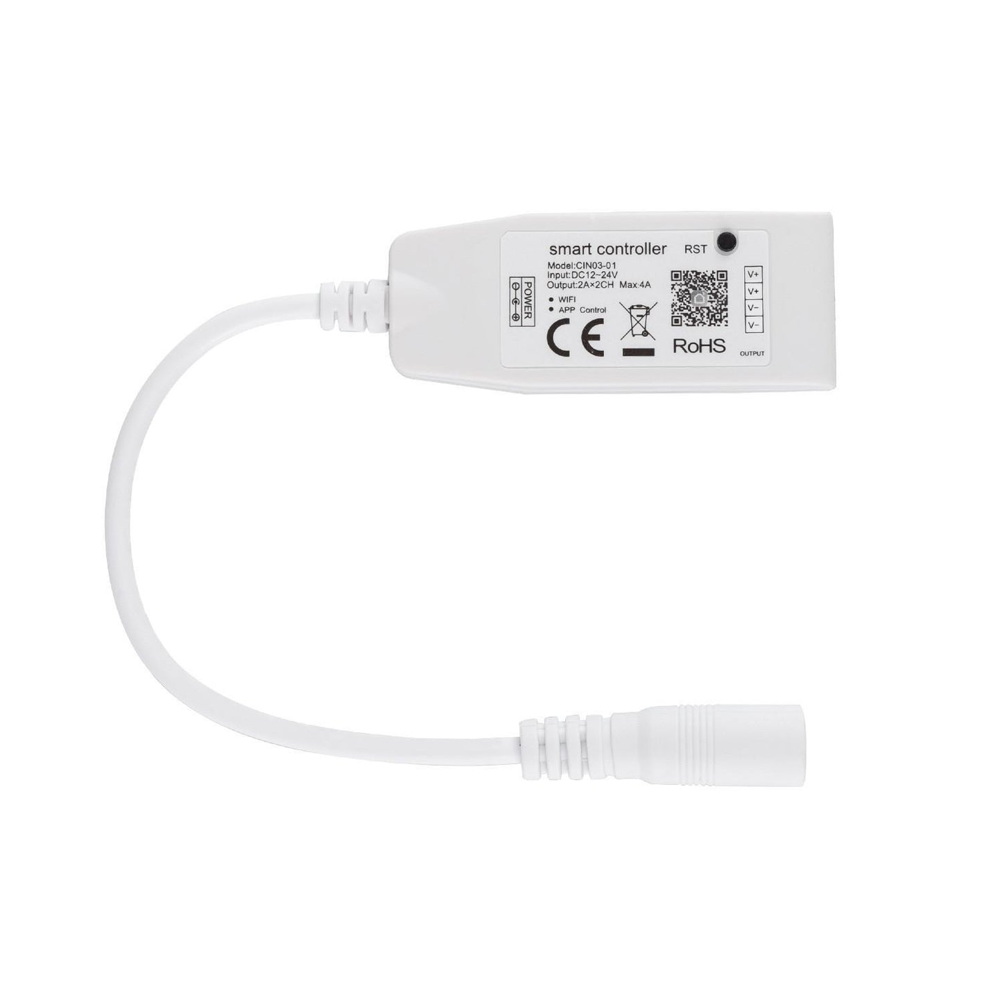 Variateur Monochrome pour Ruban LED 12/24V DC, IP44, Dimmable, Usage Intérieur et Extérieur