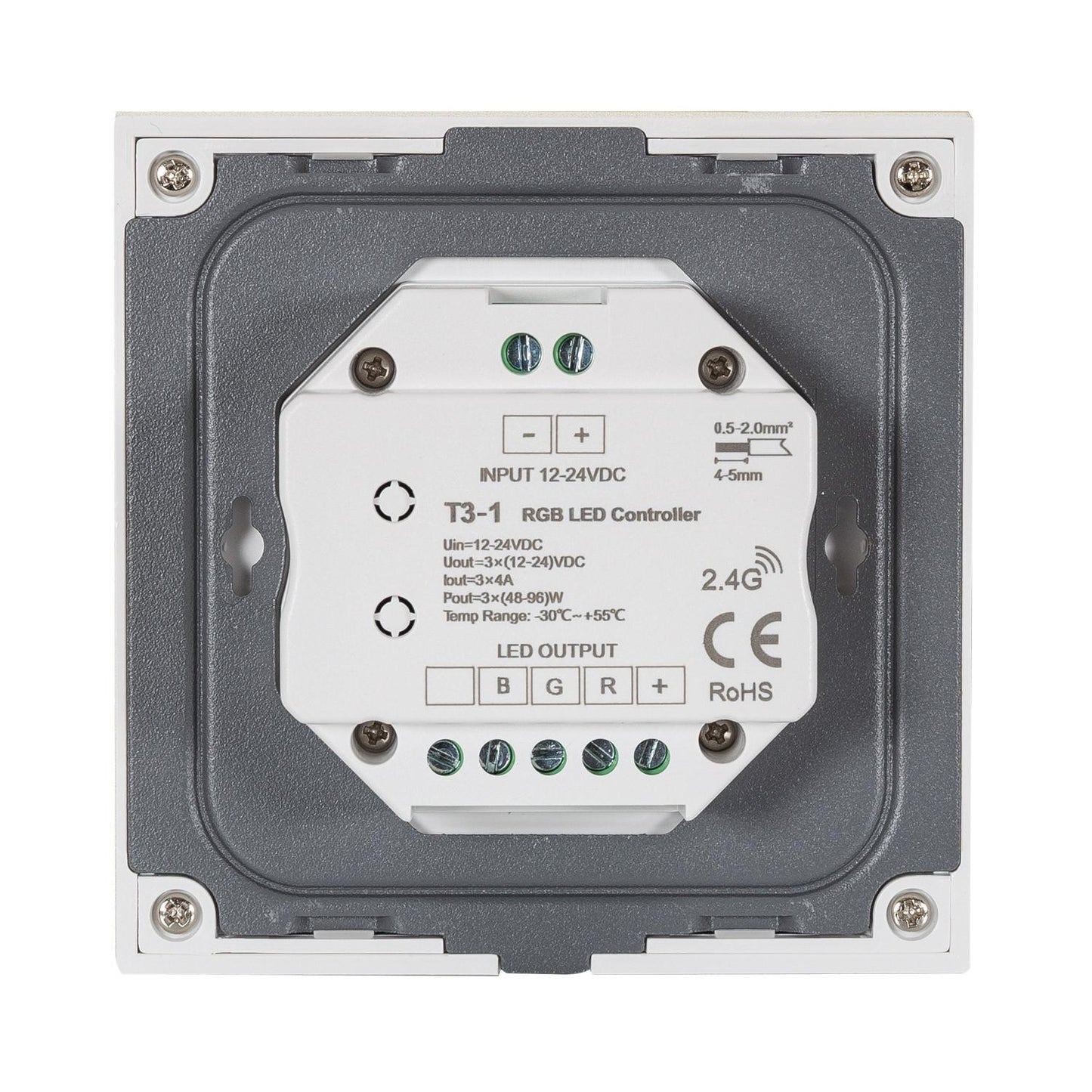 Contrôleur Tactile Mural pour Ruban LED 12/24V DC, IP20, 288W, Dimmable
