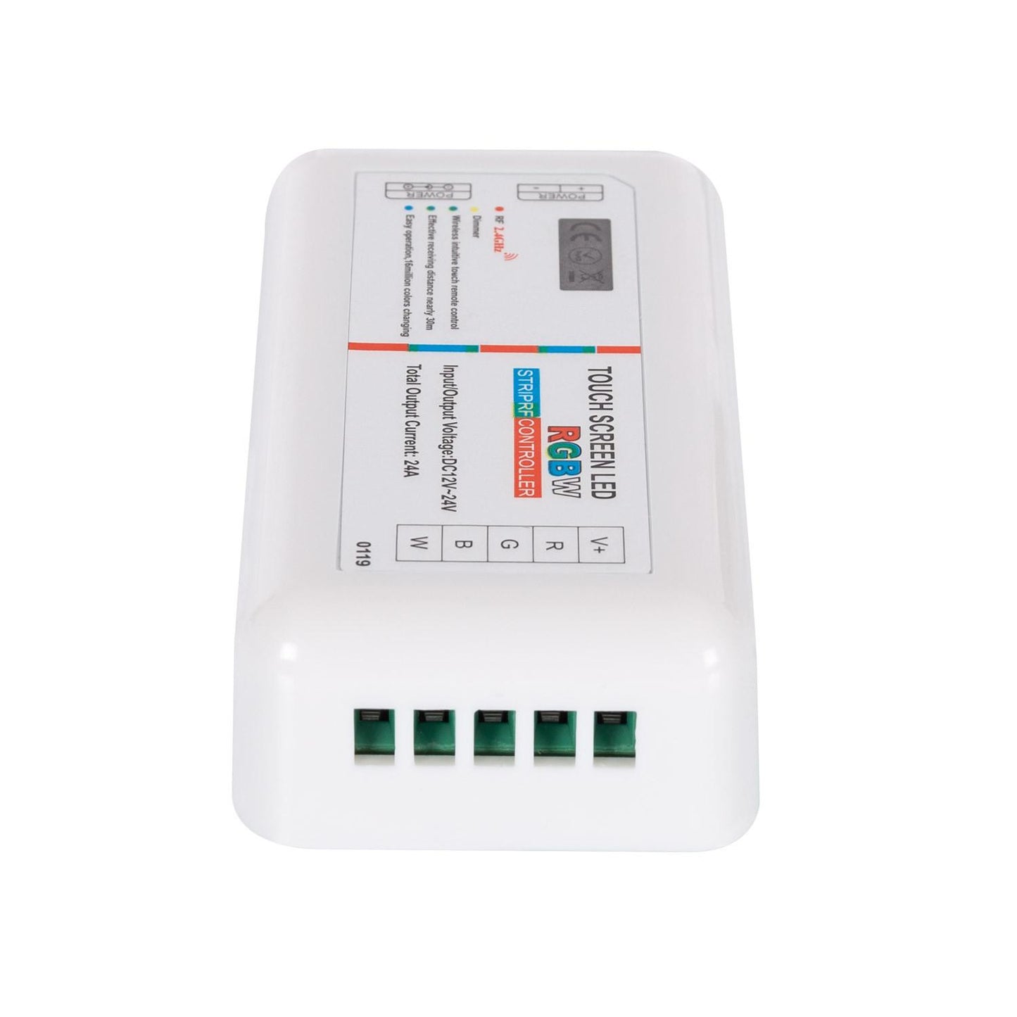 Contrôleur Variateur Tactile pour Ruban LED RGBW, 12/24V DC, IP20, Télécommande RF