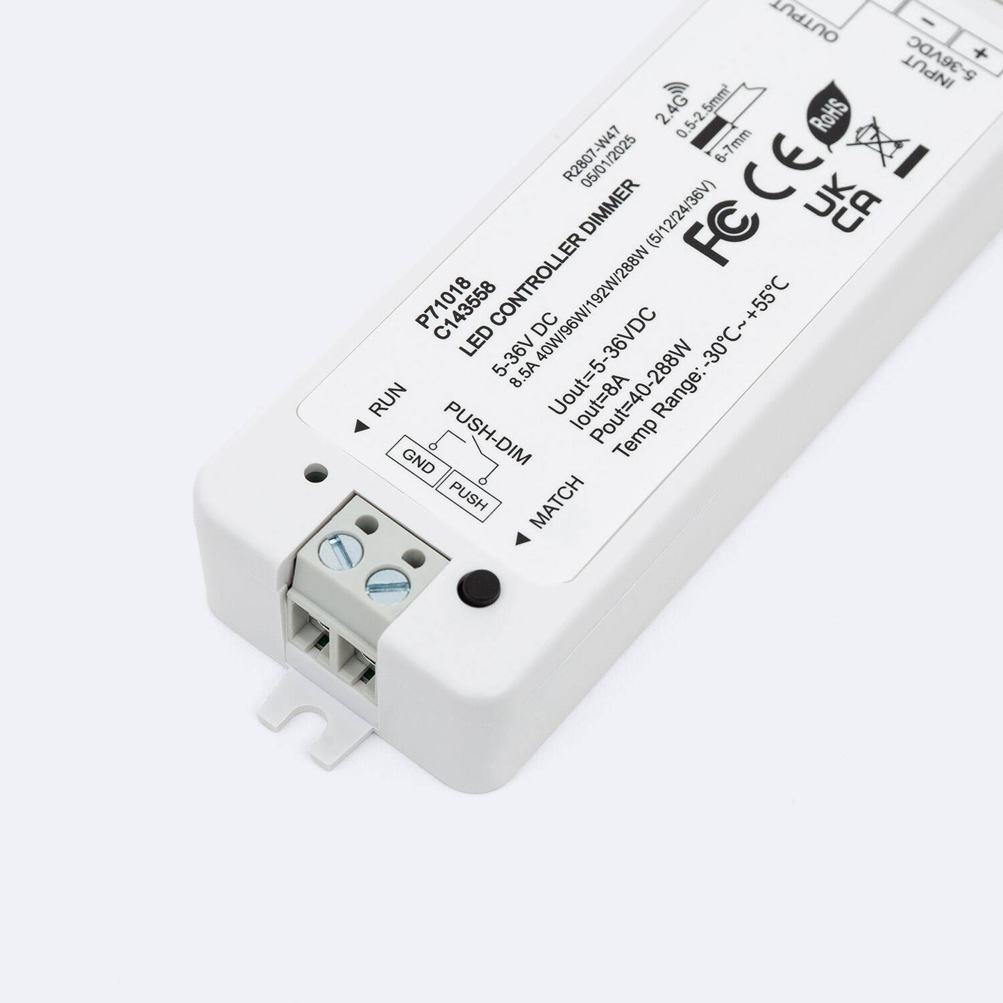 Contrôleur Variateur pour Ruban LED 288W IP20 Dimmable avec Connectivité RF