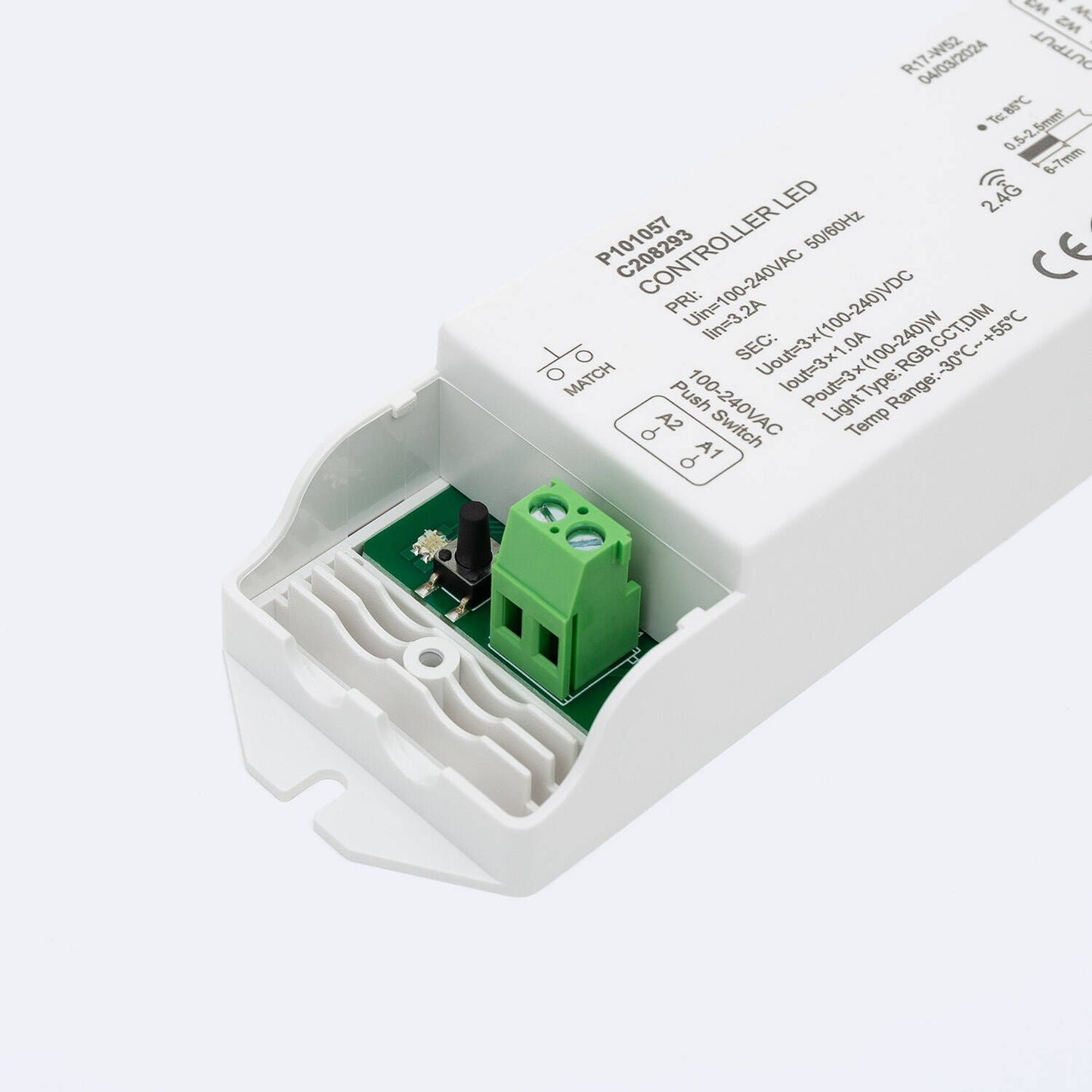 Contrôleur Variateur pour Ruban LED RGB-CCT, 220-240V AC, IP20, Intérieur