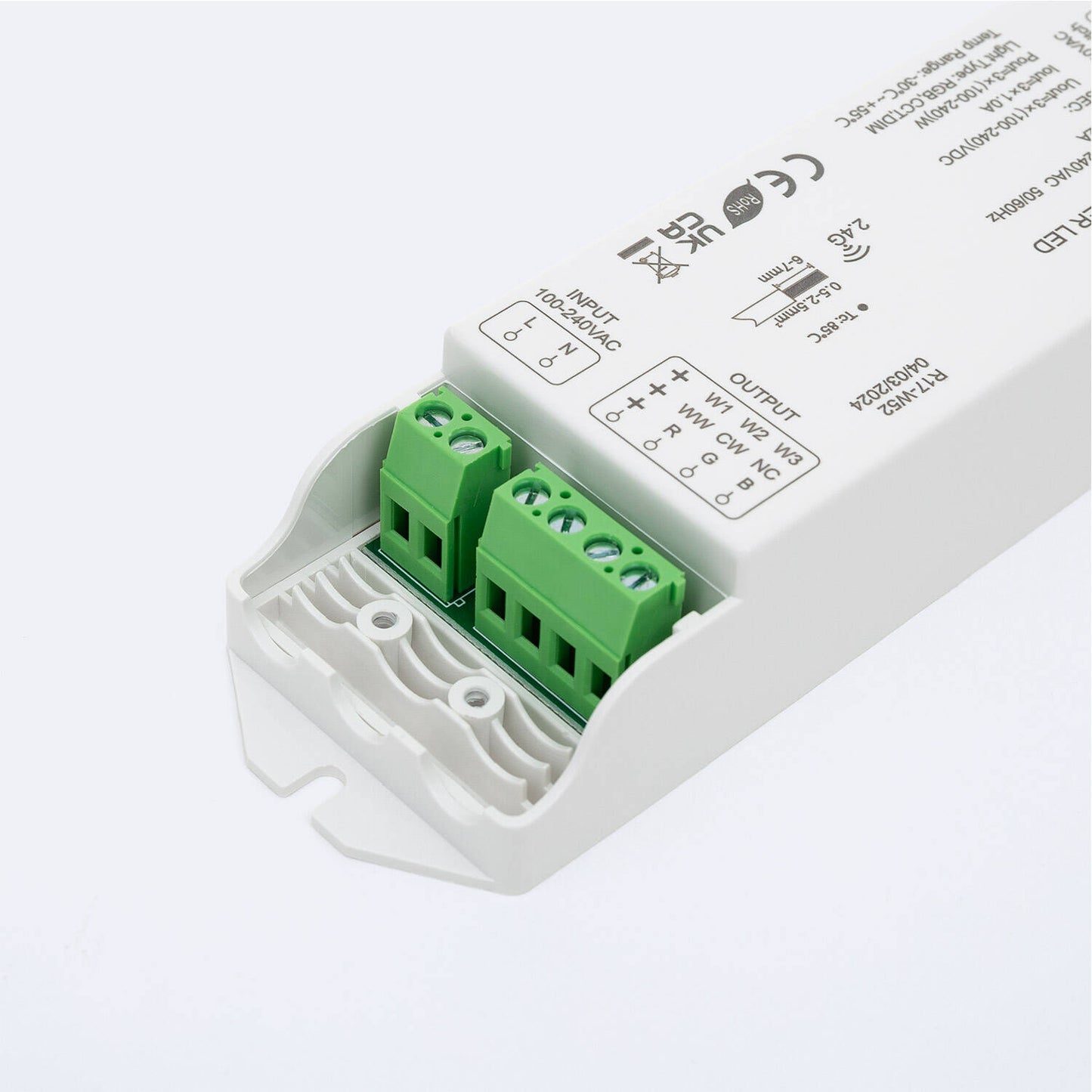 Contrôleur Variateur pour Ruban LED RGB-CCT, 220-240V AC, IP20, Intérieur