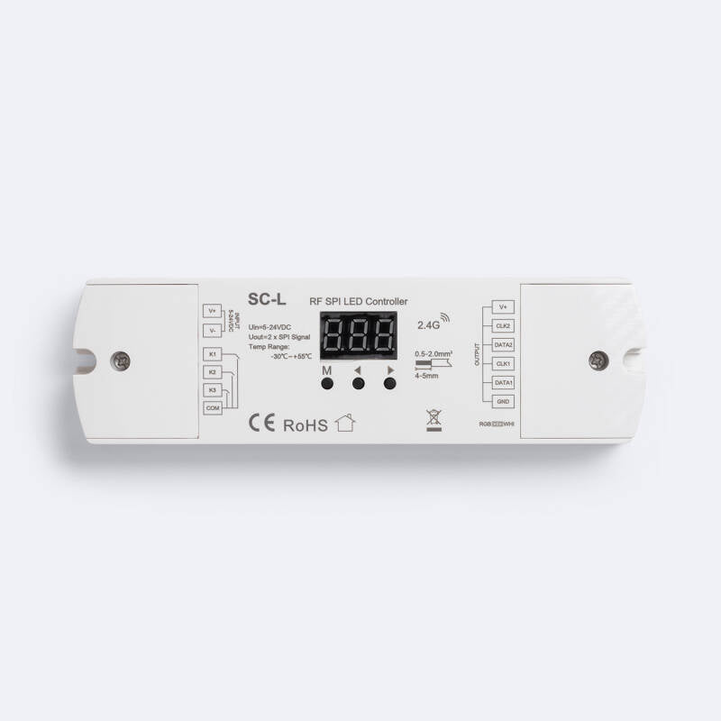 Contrôleur LED RGB/RGBW 192W IP20 pour Intérieur avec Télécommande et Bouton Poussoir