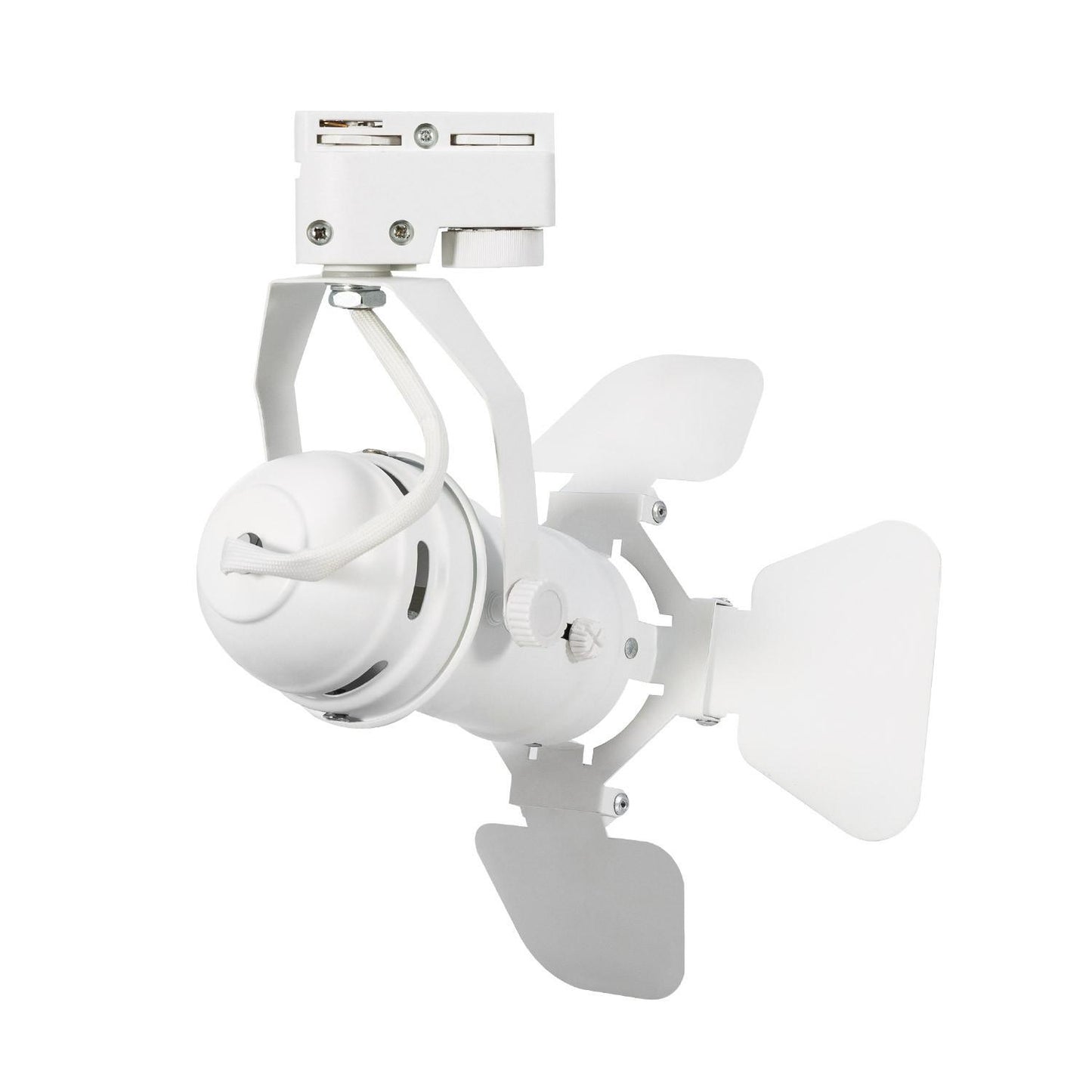 Spot sur Rail Triphasé GU10, 10W, IP20, Aluminium Blanc