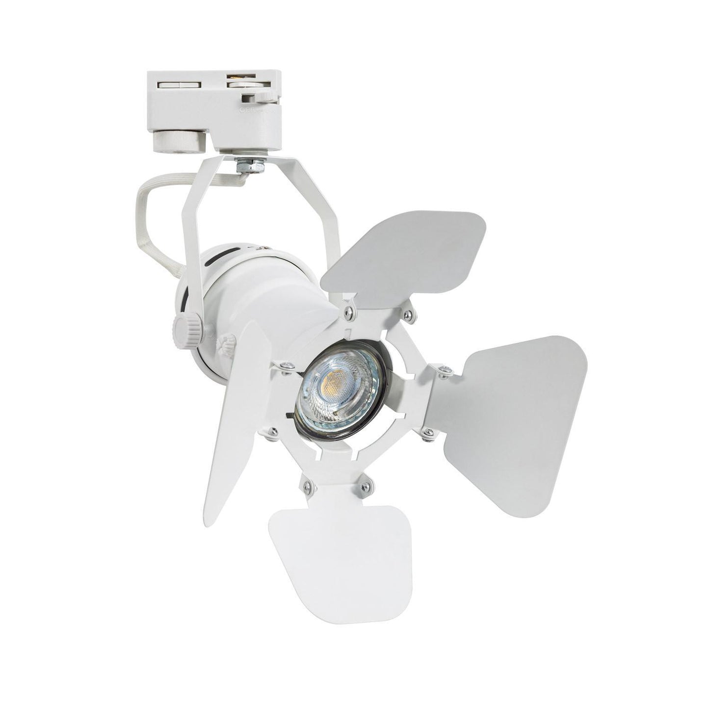 Spot sur Rail Triphasé GU10, 10W, IP20, Aluminium Blanc