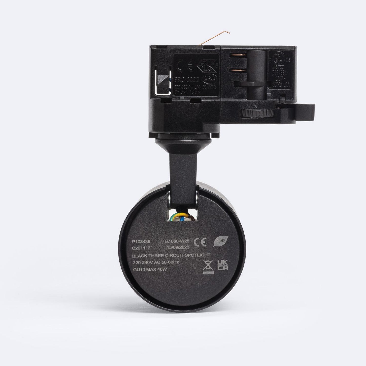 Spot sur Rail Triphasé 40W IP20 Orientable pour Intérieur