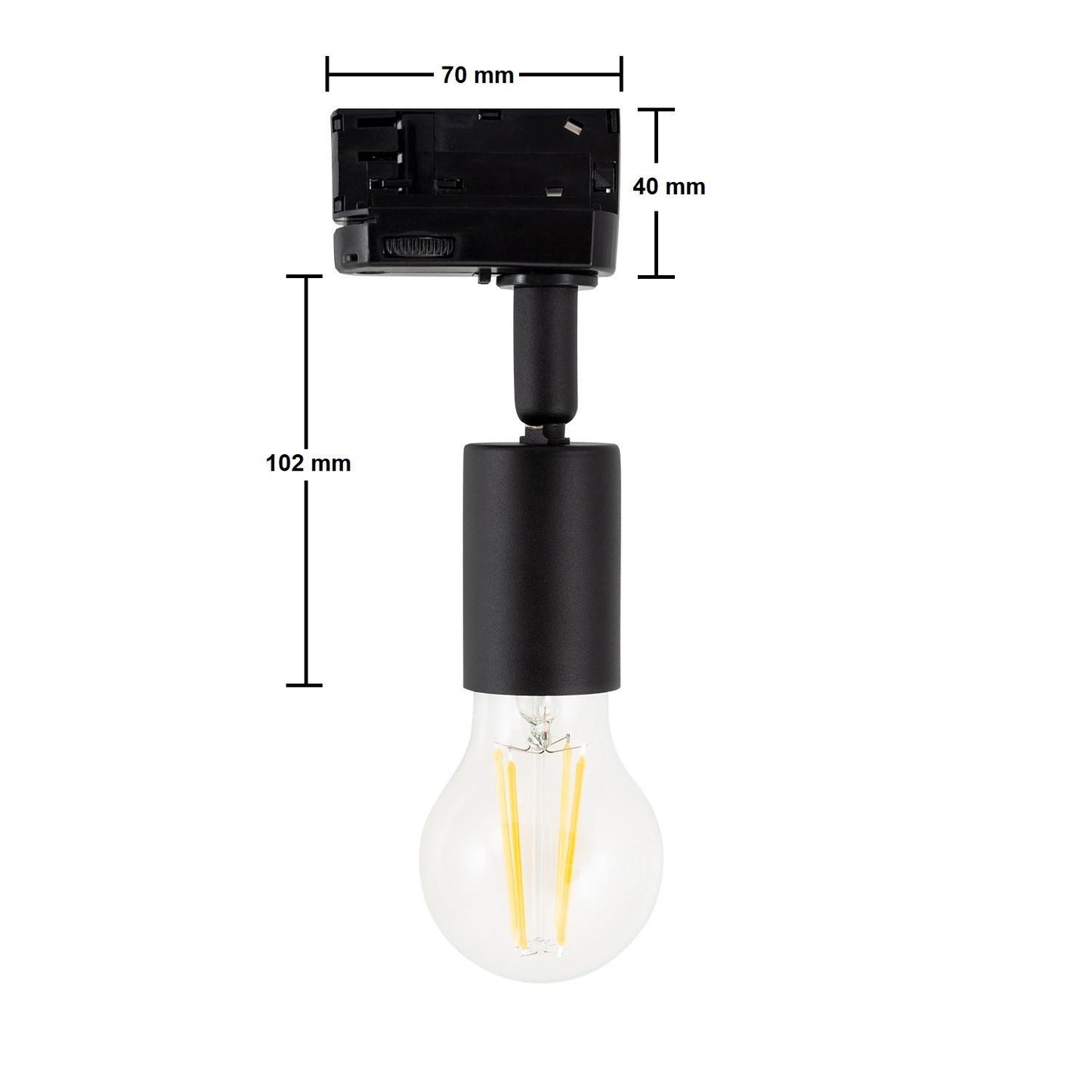 Spot sur Rail Triphasé Oasis E27, 25W, IP20, Installation Facile