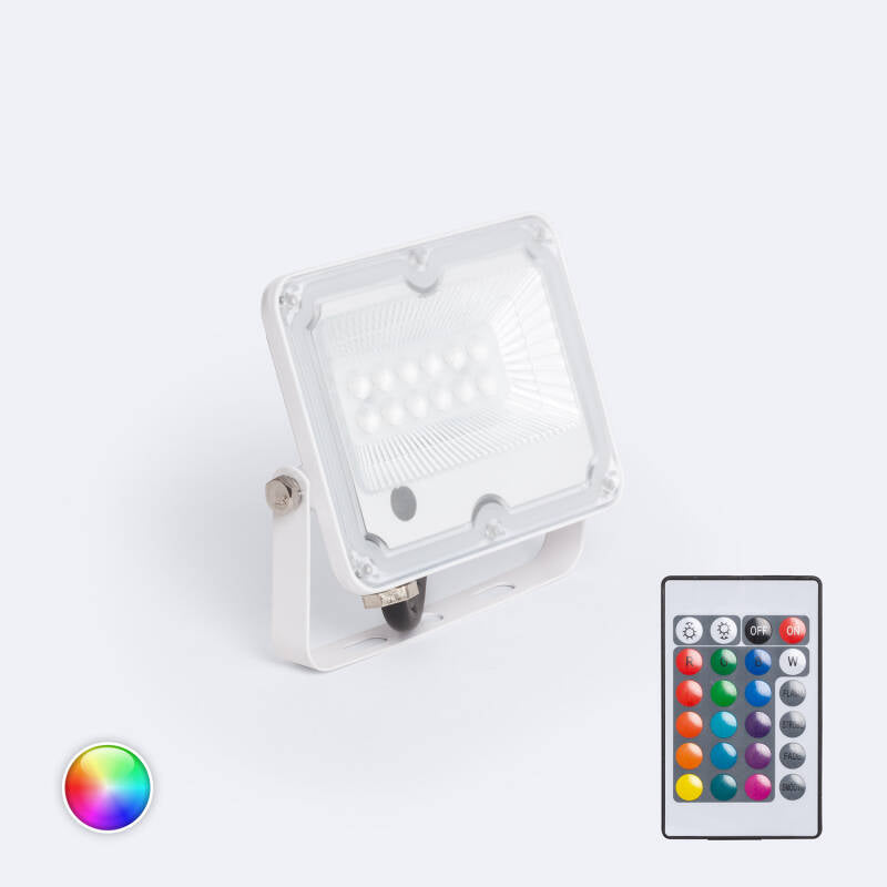 Projecteur LED RGB 10W IP65 Dimmable avec Télécommande