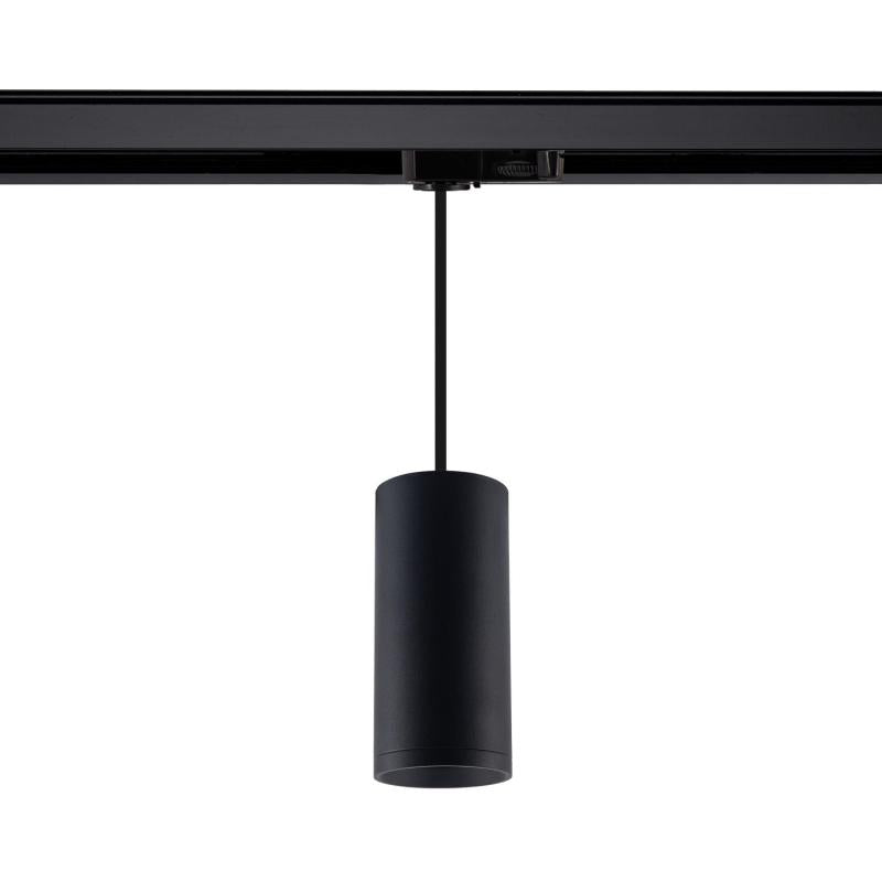 Suspension Rail Triphasé GU10 en Aluminium Noir, IP20, 50W