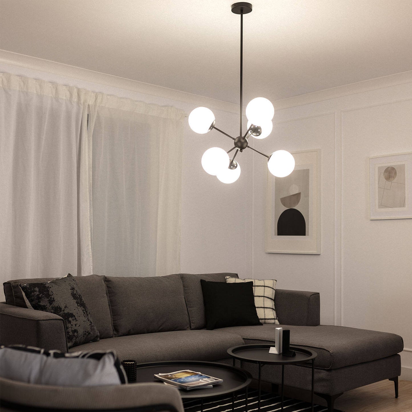 Suspension LED Métal et Verre 20W IP20 pour Intérieur