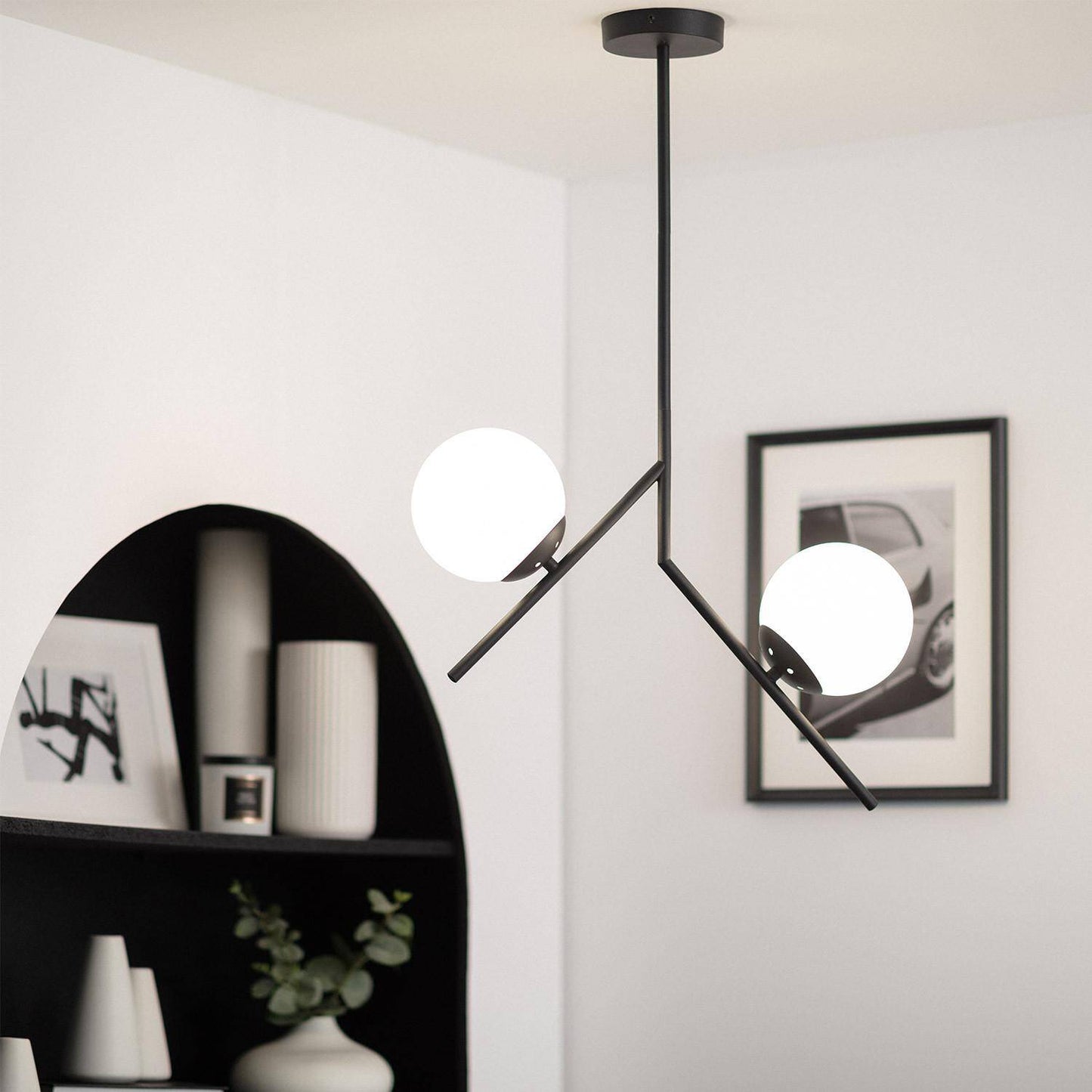 Suspension LED Métal et Verre 20W IP20 pour Intérieur