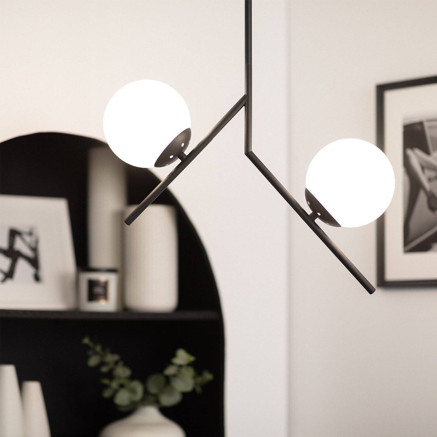 Suspension LED Métal et Verre 20W IP20 pour Intérieur