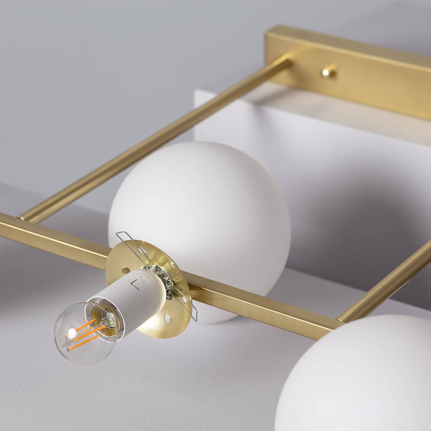 Suspension LED Dorée 5 Points en Métal et Verre, IP20, 20W