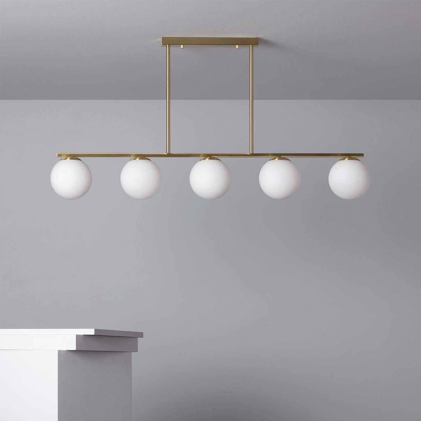 Suspension LED Dorée 5 Points en Métal et Verre, IP20, 20W