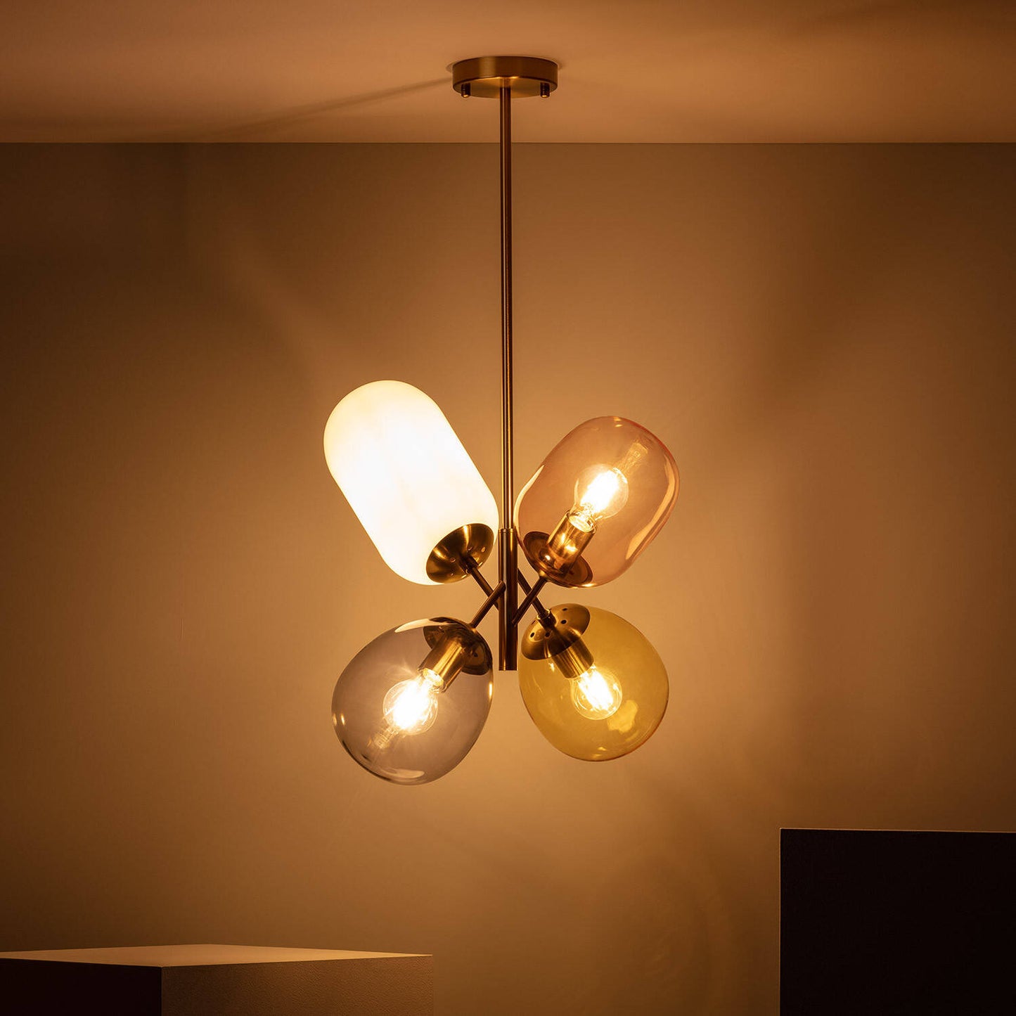 40W IP20 LED-Pendelleuchte aus Metall und Glas