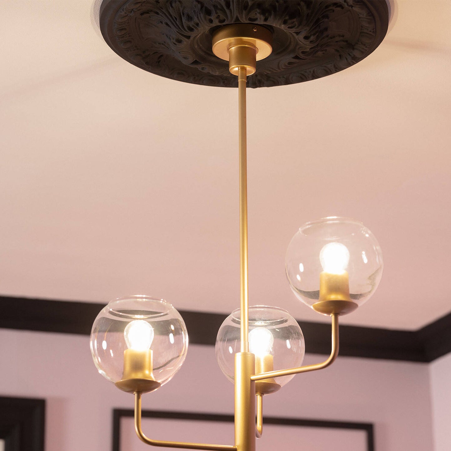 Suspension LED Tribubble 60W IP20, Doré, Installation Facile
