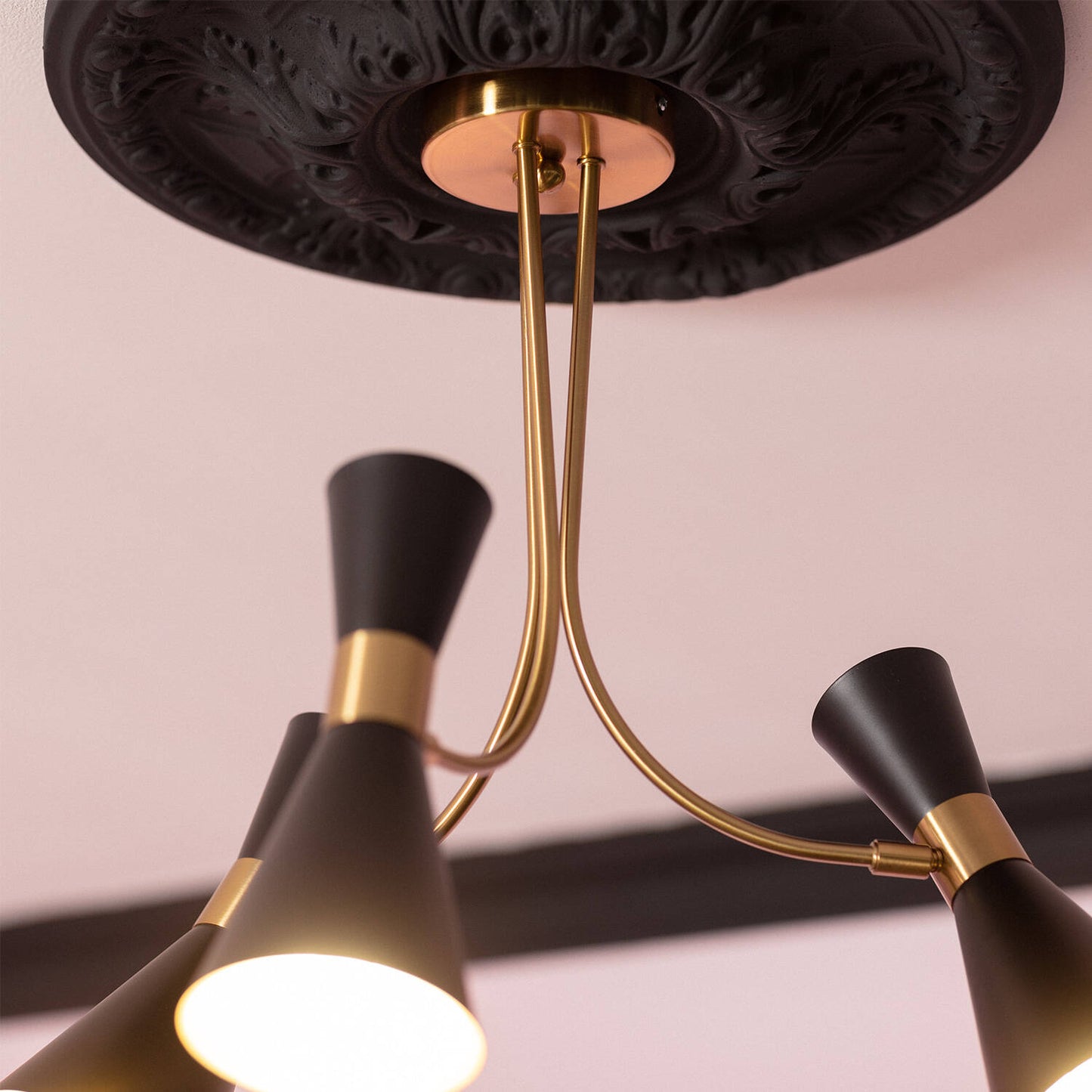 Plafonnier LED 6 Spots Noir, IP20, 20W, Installation en Saillie