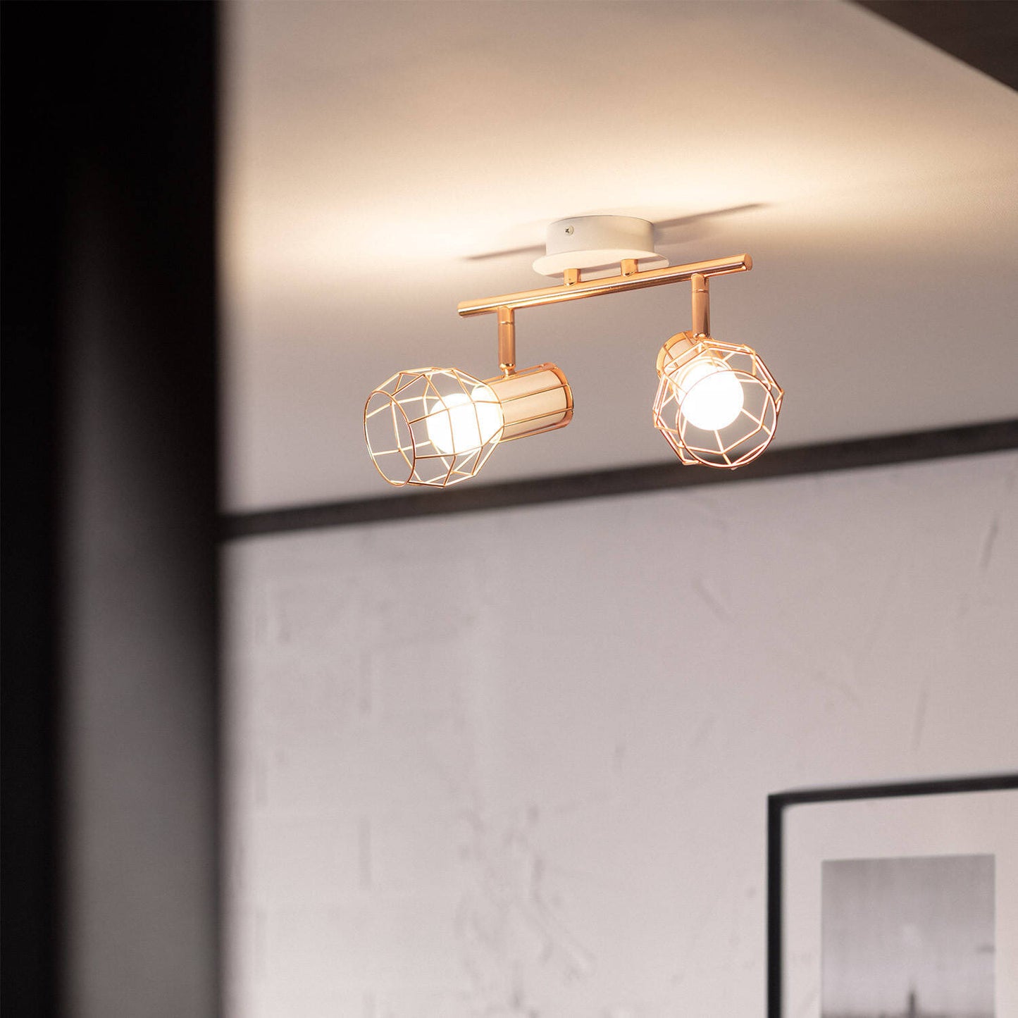 Plafonnier Orientable 2 Spots en Aluminium, IP20, 20W, Intérieur