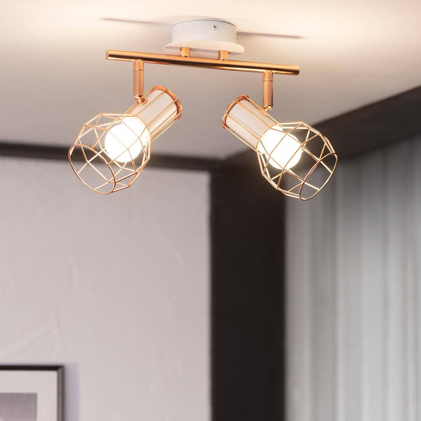 Plafonnier Orientable 2 Spots en Aluminium, IP20, 20W, Intérieur