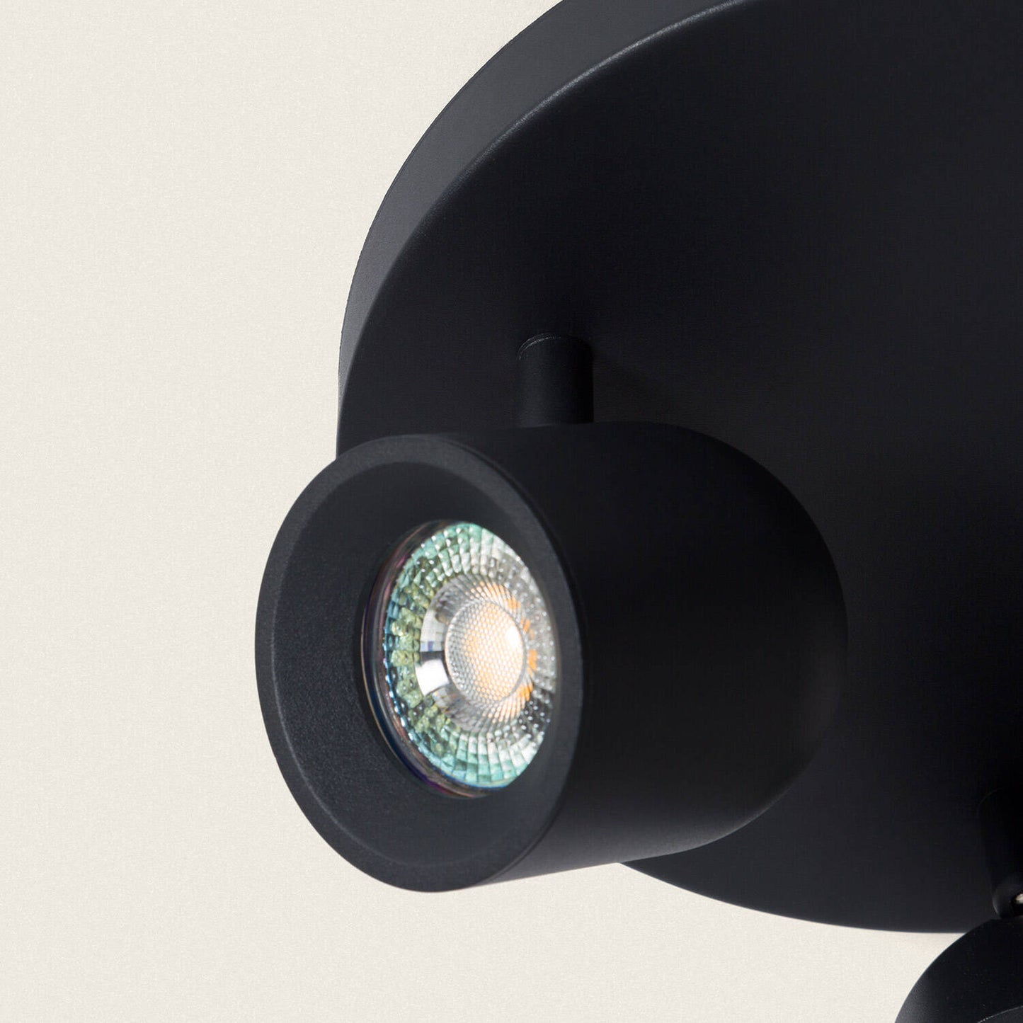 Plafonnier LED Rond Orientable 3 Spots 15W IP20 Noir