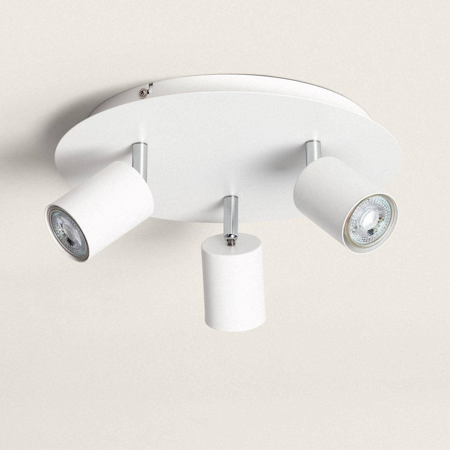 Plafonnier Rond Métal Orientable 3 Spots GU10, IP20