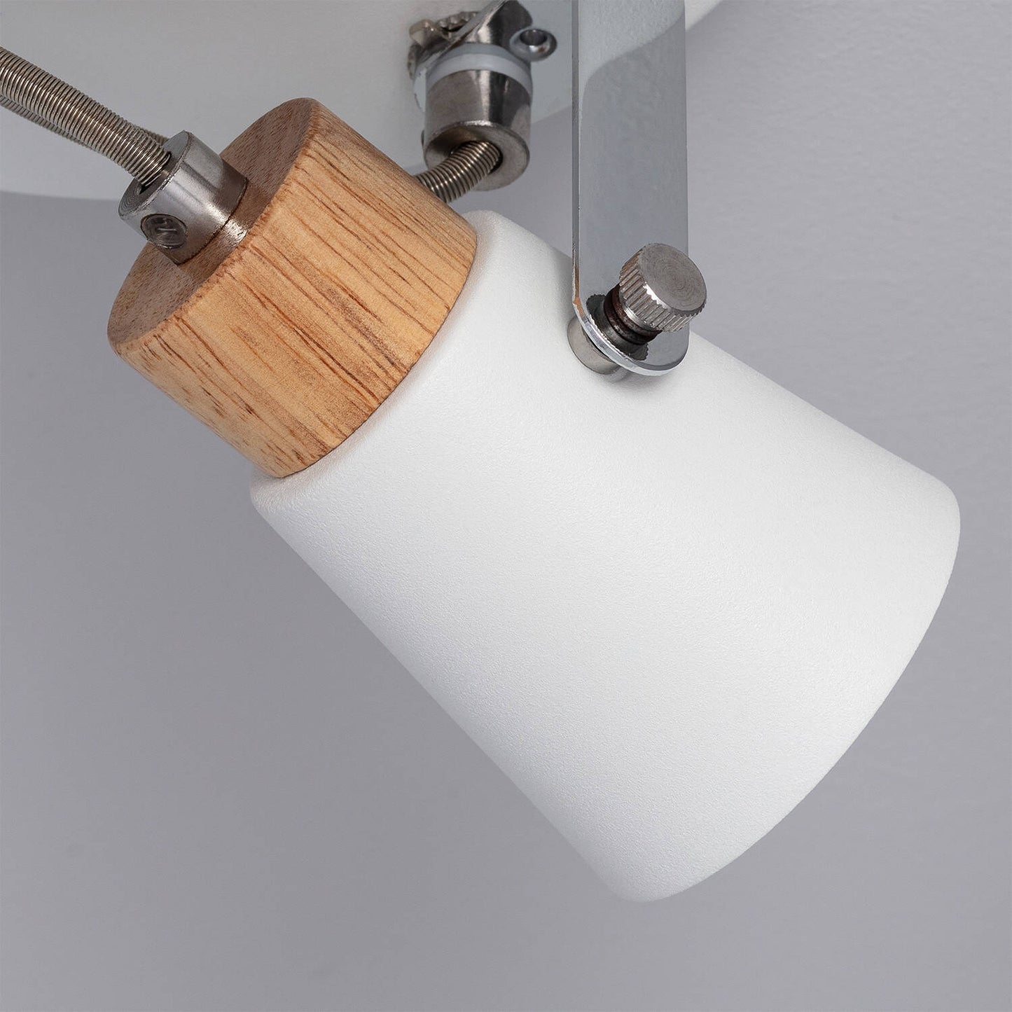 Plafonnier LED Mara 3 Spots Orientable en Acier et Bois, IP20, 12W