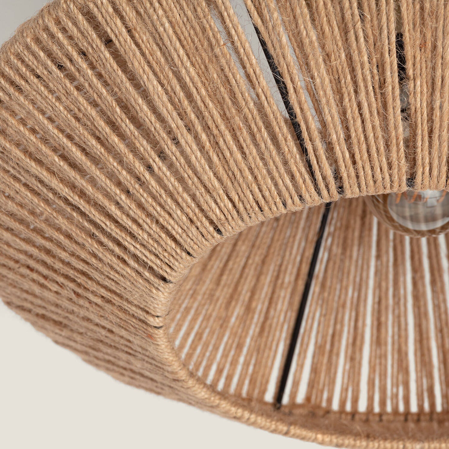 Plafonnier en Corde Naturelle E27, 20W, IP20, Installation en Saillie